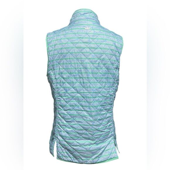 Peter Millar Vest Womens Large Reversible Green Blue Full Zip Casual Warmth - Picture 7 of 8